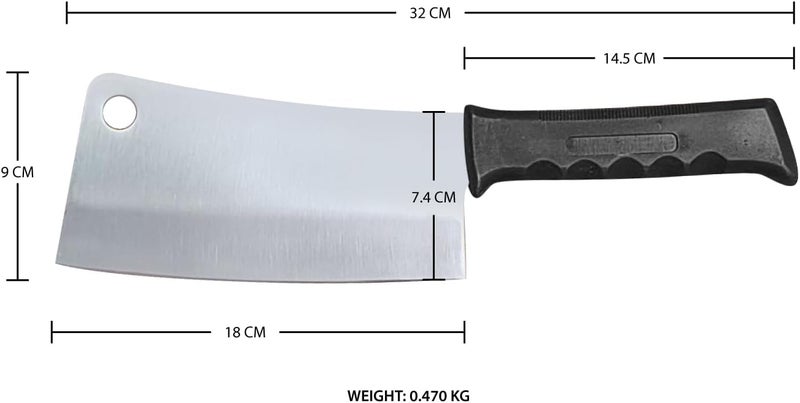 Kitchen Master 7 Inch Stainless Steel Meat Cleaver - Heavy-Duty Butcher Chopping Knife - Image 2